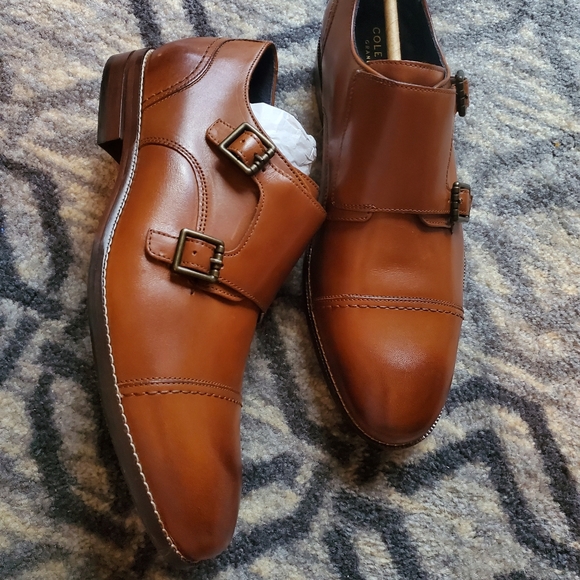 COLE HAAN Mens Monk Strap Slip On Leather Shoes - Picture 6 of 6